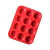 Food-Grade 12-Cavity Silicone Muffin Cake Mold, Non-Stick Cupcake Mold, High-Temperature Resistant Oven Baking Tool For Steamed Egg Pudding Meatballs