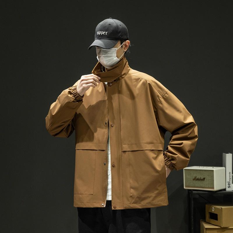 Spring and Autumn New Men's Lapel Jacket Ruffian Handsome Cargo Baseball Uniform Boys Casual Versatile Jacket Men's Clothing