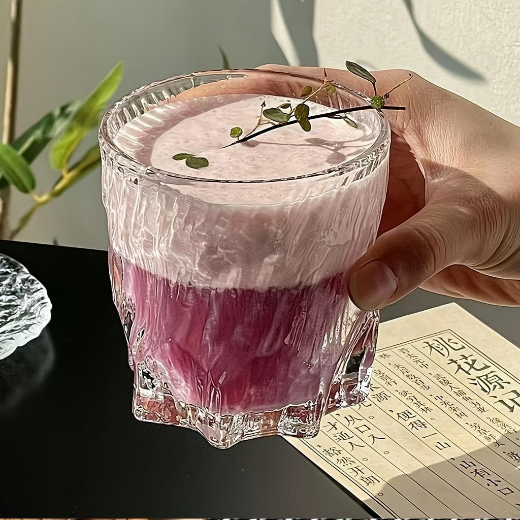Stylish Glacier Pattern Glass Cup for Home Living Room Drinking Water Wine Hosting High Quality Manufacturer Direct