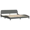 Bed Frame without Mattress Dark Grey 200x200 cm Fabric