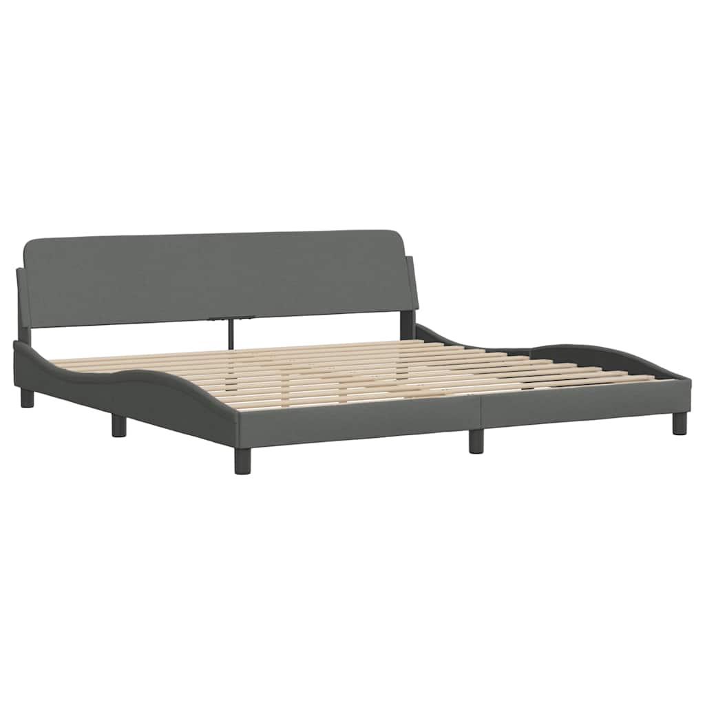 Bed Frame without Mattress Dark Grey 200x200 cm Fabric