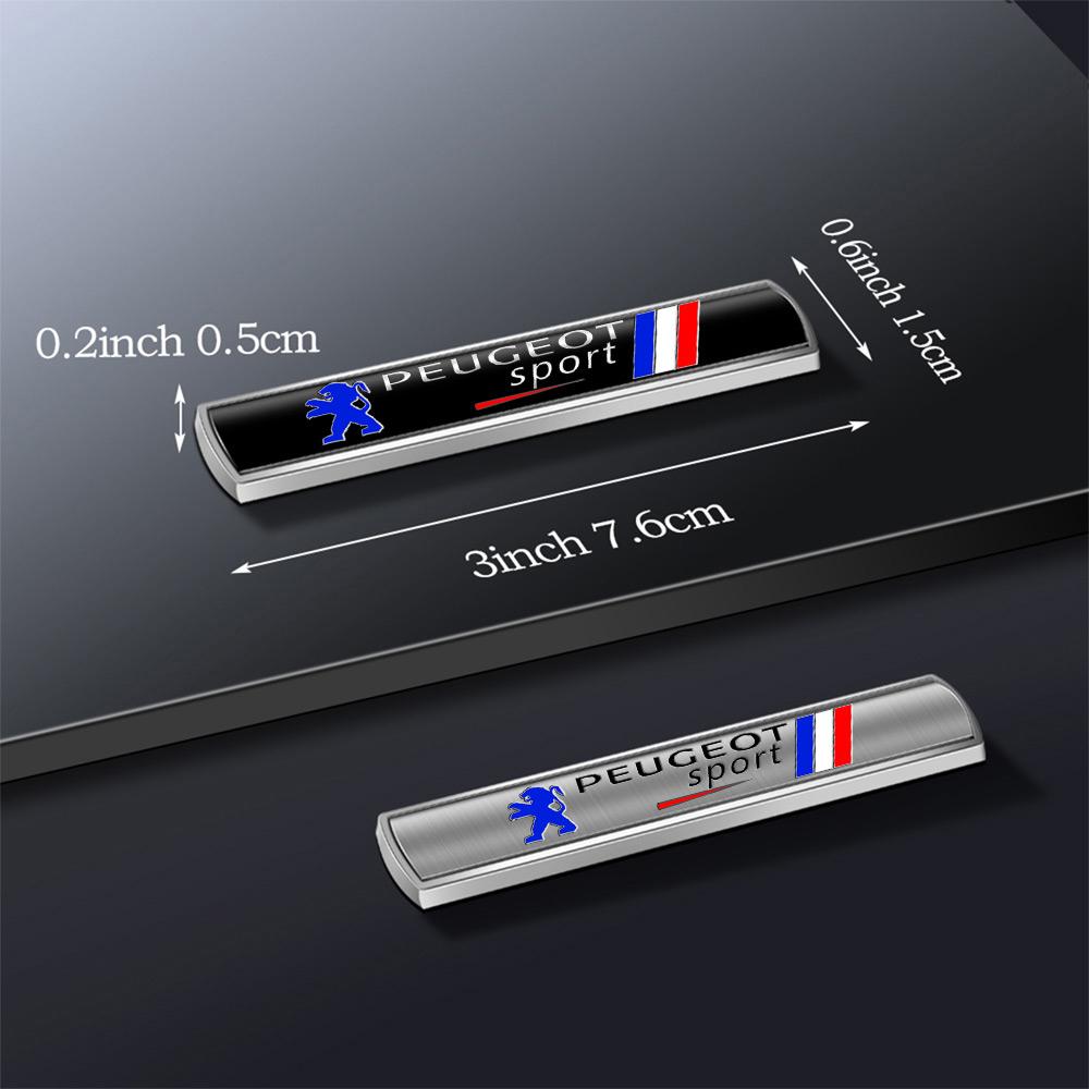 Car Styling 3D Aluminum Alloy Badge Body Fender M Trunk Sticker For Peugeot 408 308 5008 Landtrek 208 3008 2008 Rifter 508 301 607