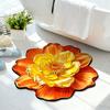 3D Visual Floral Rug Realistic Flower Non-Slip Absorbent Floor Mat Washable Decorative Living Room Rug for Kitchen Bedroom Bathroom
