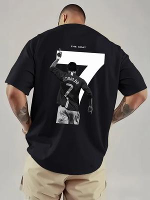 Neuankunft Herrenbekleidung CR7 Cristiano Ronaldo Fußball Grafik Trikot Rückendruck Kurzarm Rundhals Y2k Mode T-Shirt Herren