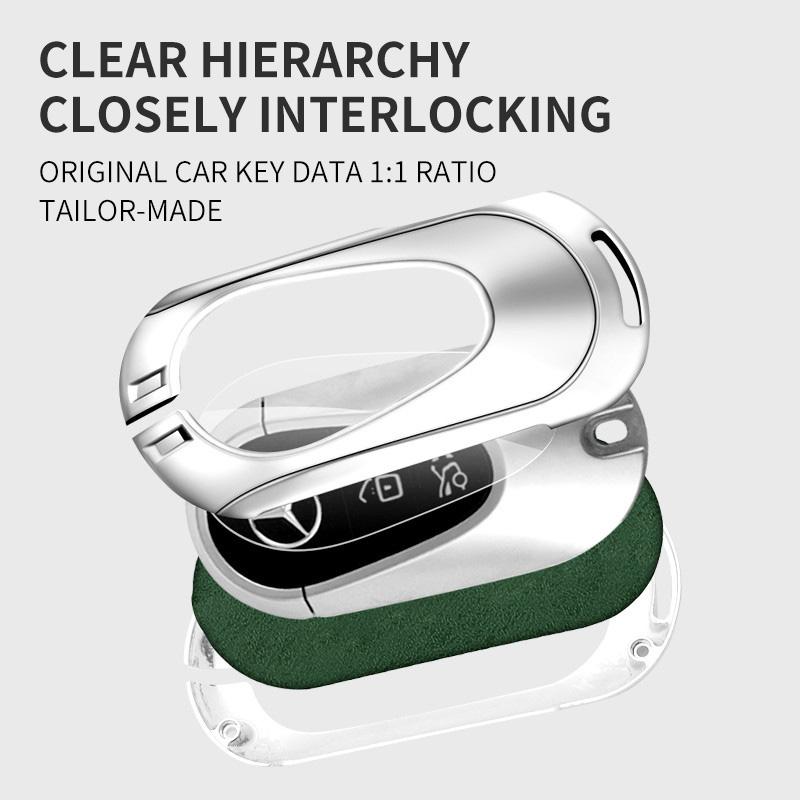 CRV1   Alloy Style Car Key Case Cover Shell Fob Key Case Waterproof For Mercedes Benz 2021 C/S Class W223 W206 S350L S400L S450L S500L