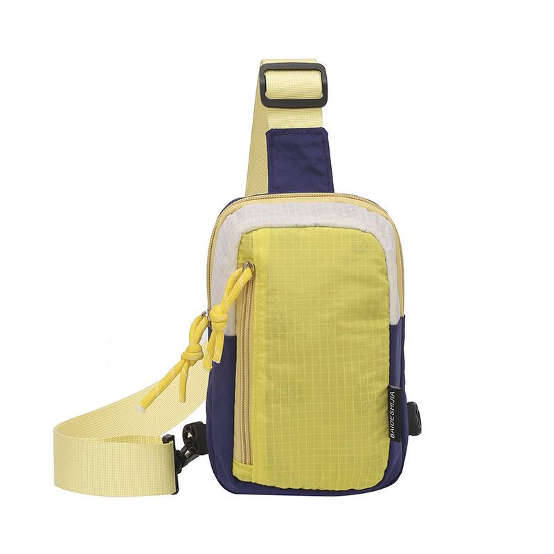 Dopamine Outdoor Waterproof Color Block Chest Bag for Men & Women – Sports Casual Crossbody Shoulder Phone Bag
