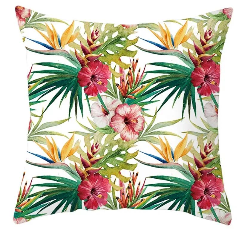 Kissenbezug mit tropischem Pflanzenmuster für Zuhause, Wohnzimmer, Sofadekoration, Kissen und Kissenbezug,(1)