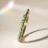 Colorful Gold Plated Floral Bangle Retro Rhinestone Inlay Oil Dipping Cuff  Elegant