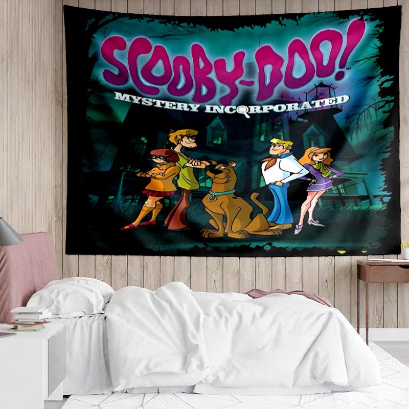 Scooby-Doo Print Tapestry, Backdrop, Easy Setup, Ideal for Bedroom, Office & Living Room, with Aesthetic Wall Hanging Decor.