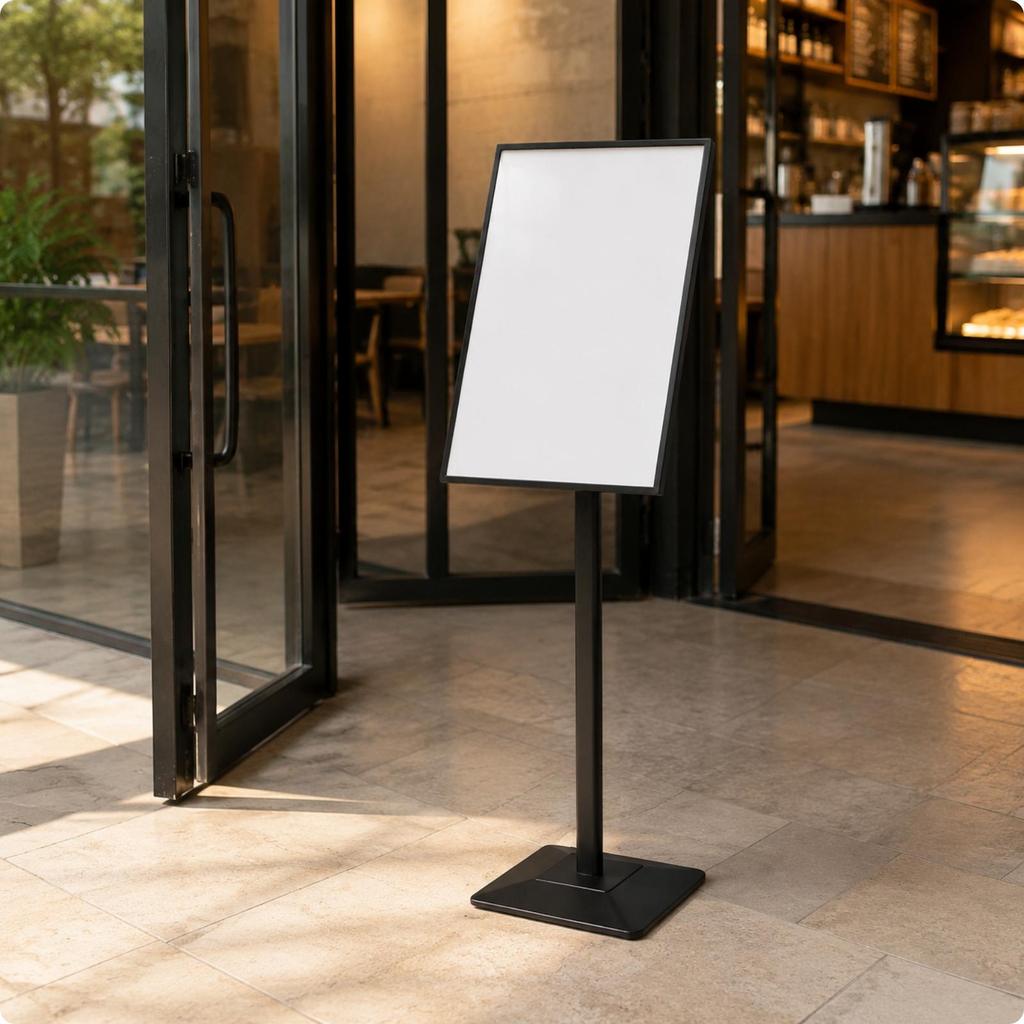 Freestanding Advertising Sign Holder Vertical and Horizontal Floor Standing