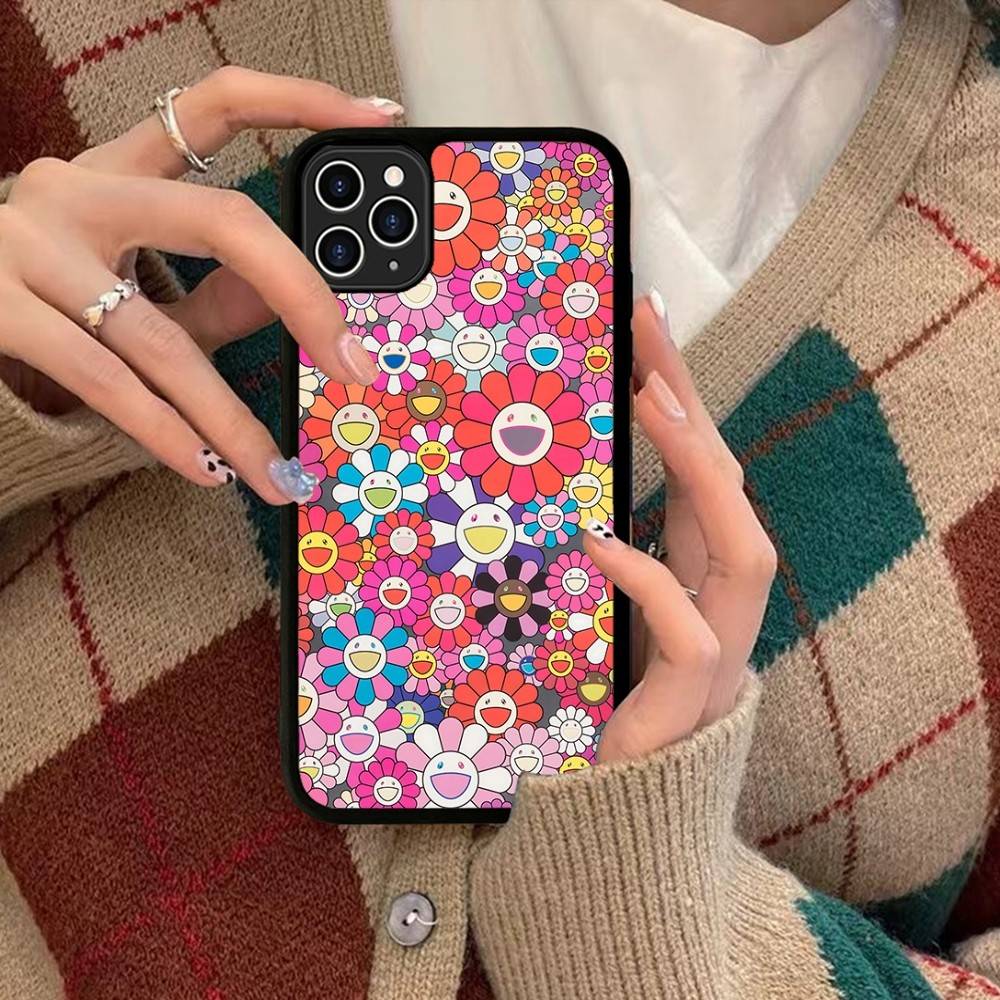 T-Takashi M-Murakami For IPhone 17 16 15 14 13 12 11 Pro Max Plus Shockproof PC+TPU Phone Back Cover