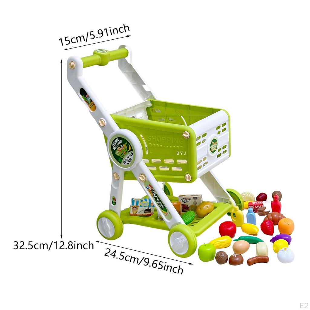 Mini Shopping Cart Toy Role Playing with 30 Play Accessory Creative Toys Multifunctional Kids