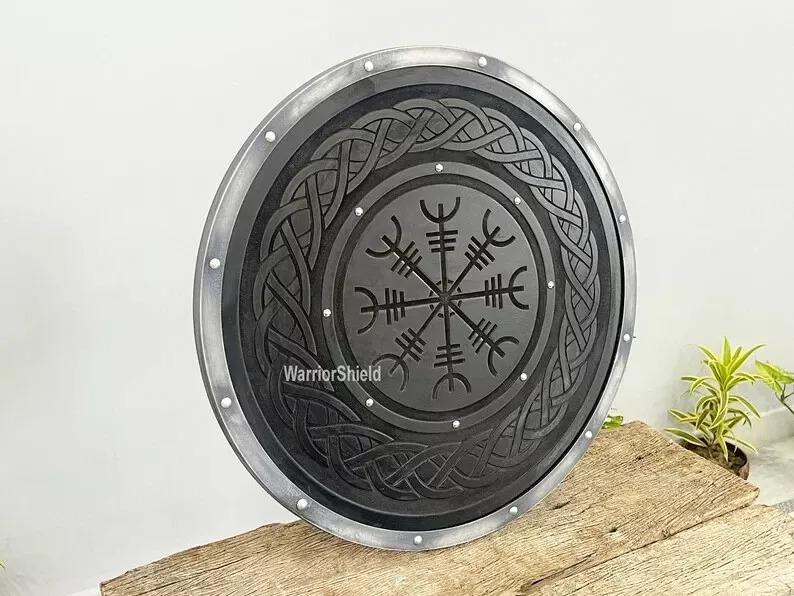 Medieval Handmade Shield Helm Carved Shield