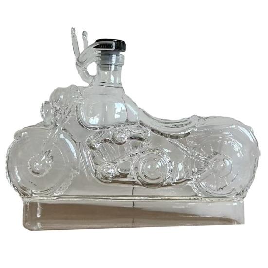 Vinflaska Motorcykel Karaff med Stabil Bas Lättöppnad Propp Vintage Konst Festdekoration Vintillbehör