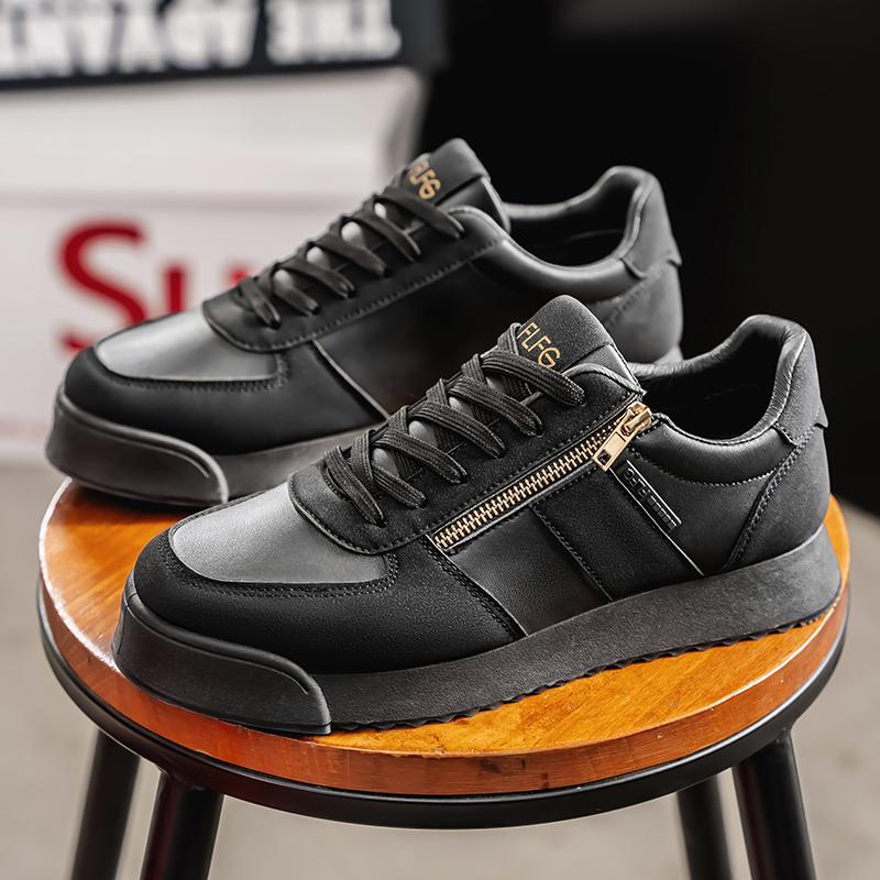 Designer Men's Shoes Slip On Loafers Side Zipper Breathable Fashion Non Slip Outdoor Preppy Casual Graduation Ceremony Sneakers