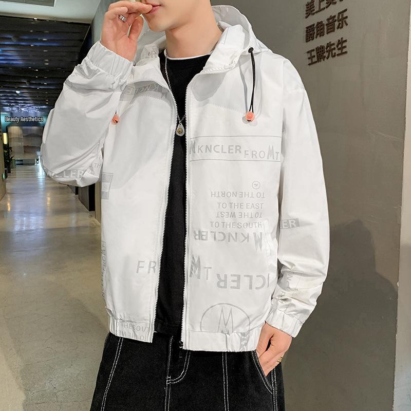 Men's Korean Style Trendy Windbreaker: Loose Fit, Plus Size, Casual Spring/Autumn Workwear Jacket.