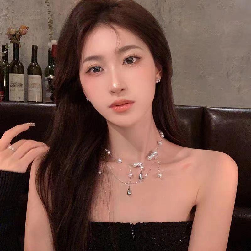 Spicy Girl Tassel Pearl Necklace: Elegant, Versatile Clavicle Jewelry for Women