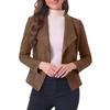 Women's Fashion Elegant Solid Color Lapel Long Sleeve Short Jacket