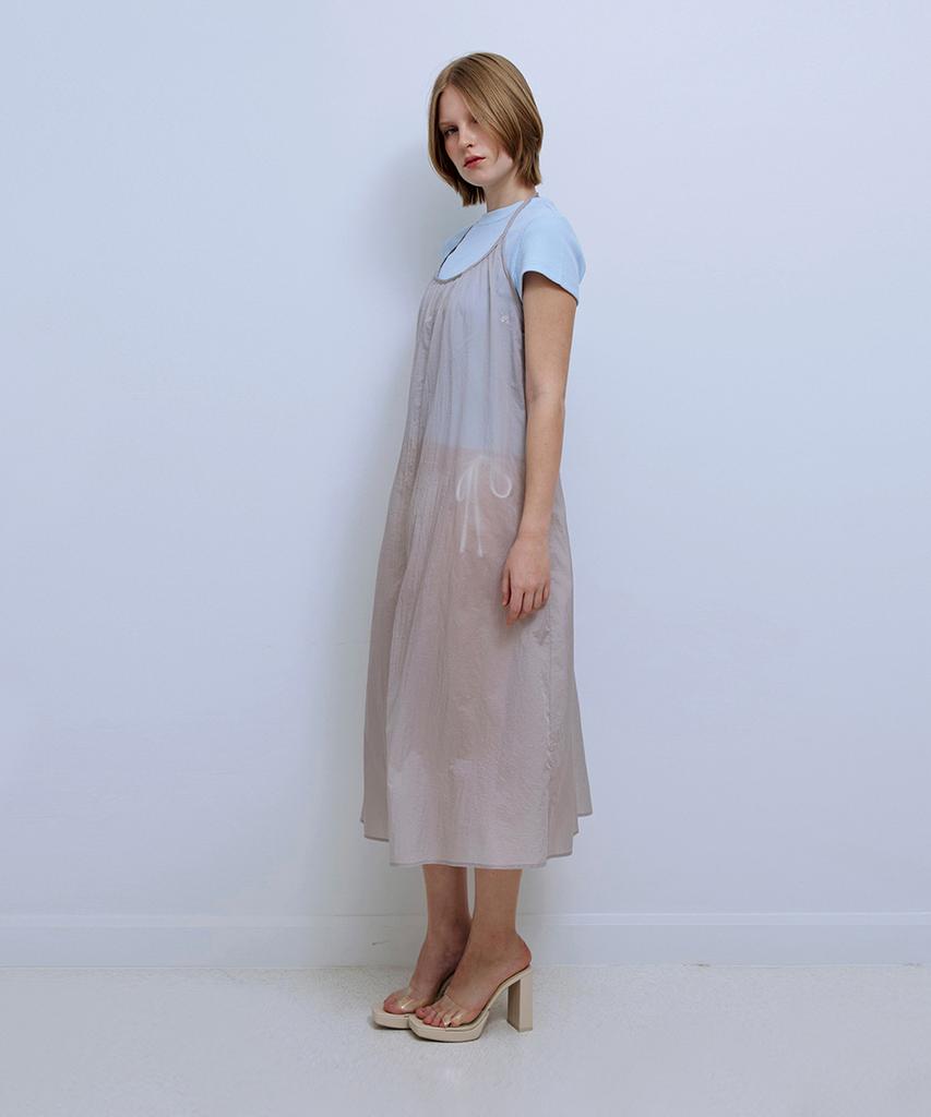 Pisis Two-Way Sheer Layered Dress_Gray