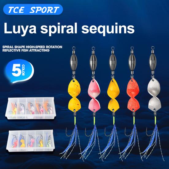 5Pcs Fishing Metal Spinners Lures with Sharp Hooks 360-Degree Rotating Wobbler Jigging Spoon Lures Fishing Accessories