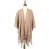 Women Gradient Space‑Dye Tassel Poncho Cape, Polyester Knit Open Front Shawl Wrap, Casual Soft Oversized Shoulder Cover Outerwear