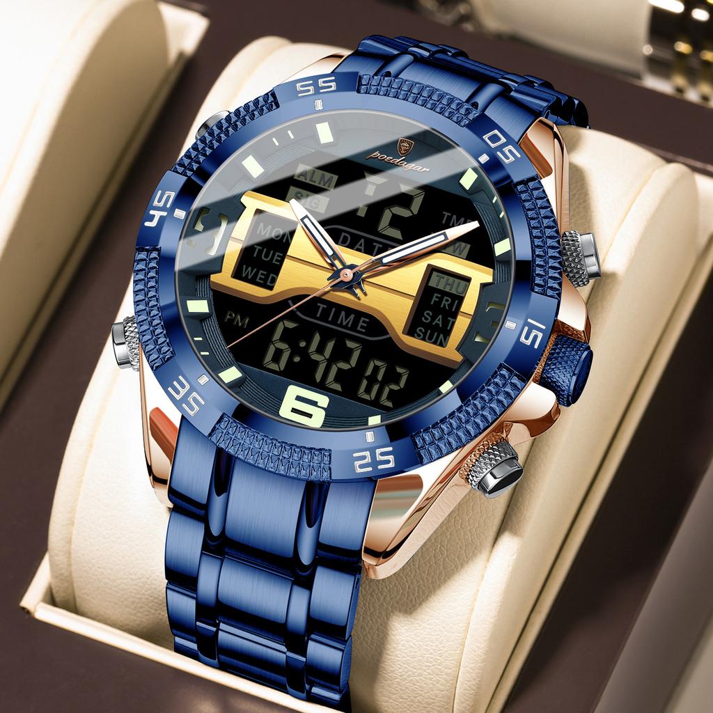 Casual Men's Watch 30m Waterproof Sports Military Dual Display Watch Quartz LED Digital Watches Relogios Masculino