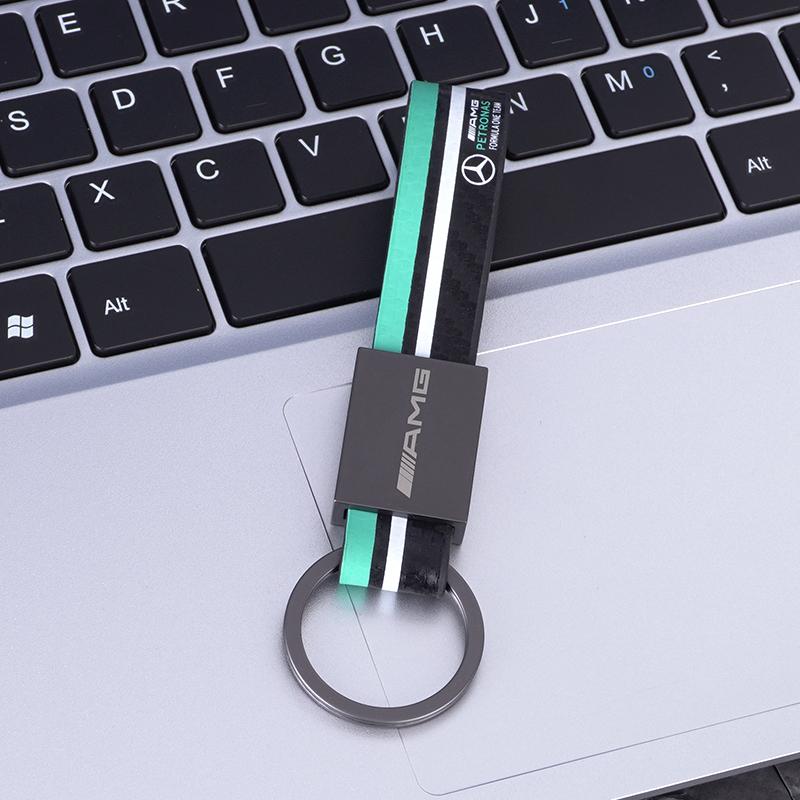 Car Emblem Leather Key Fobs Keyring racing Keychain For Mercedes Benz A B C E S GLK GLE GLS GLC SLK Class AMG Keychain Accessory SK1