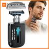 Retractable Manual Razor for Men, 6-Blade Folding Travel Shaver with Sliding Head Design, Portable Grooming Tool for Travel
