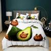 Avokado Dynetrekksett Avokado Sengetøy Søte Frukter Dynetrekk Queen Tropisk Botanisk Tegneserie Polyester Dyne Trekk