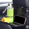 Folding Auto Seat Back Table With Snack Tray Drink Storage Space Saving Design Quick Installation Car Organizers