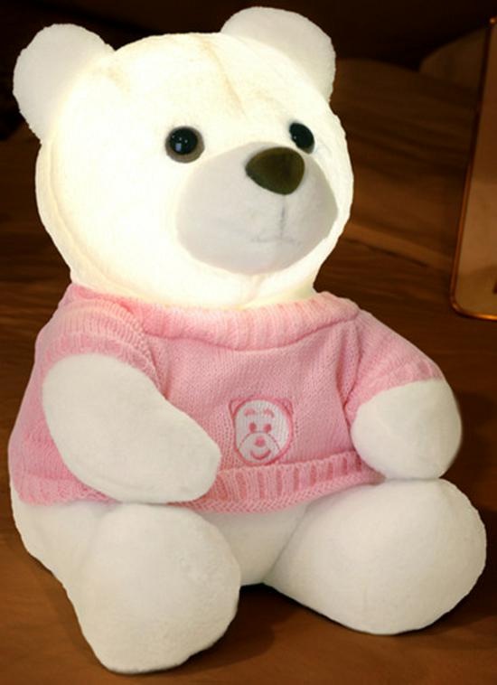 2026 Creative Plush Bear Tap Light with Type-C Charging – Bedroom Night Light Ornament