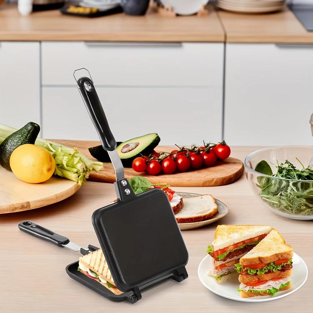 Durable Non-Stick Sandwich Maker Double-Sided Detachable Toast Frying Pan Aluminum Alloy Omelette Pan Outdoor