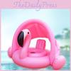 Inflatable Flamingo Seat Ring With Canopy Sunshade Cover Water Play Toy For Kids