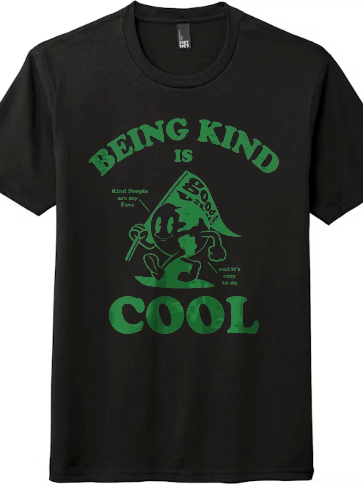 Positive Vibes Being Kind Is Cool Statement Casual Cotton T-Shirt XS