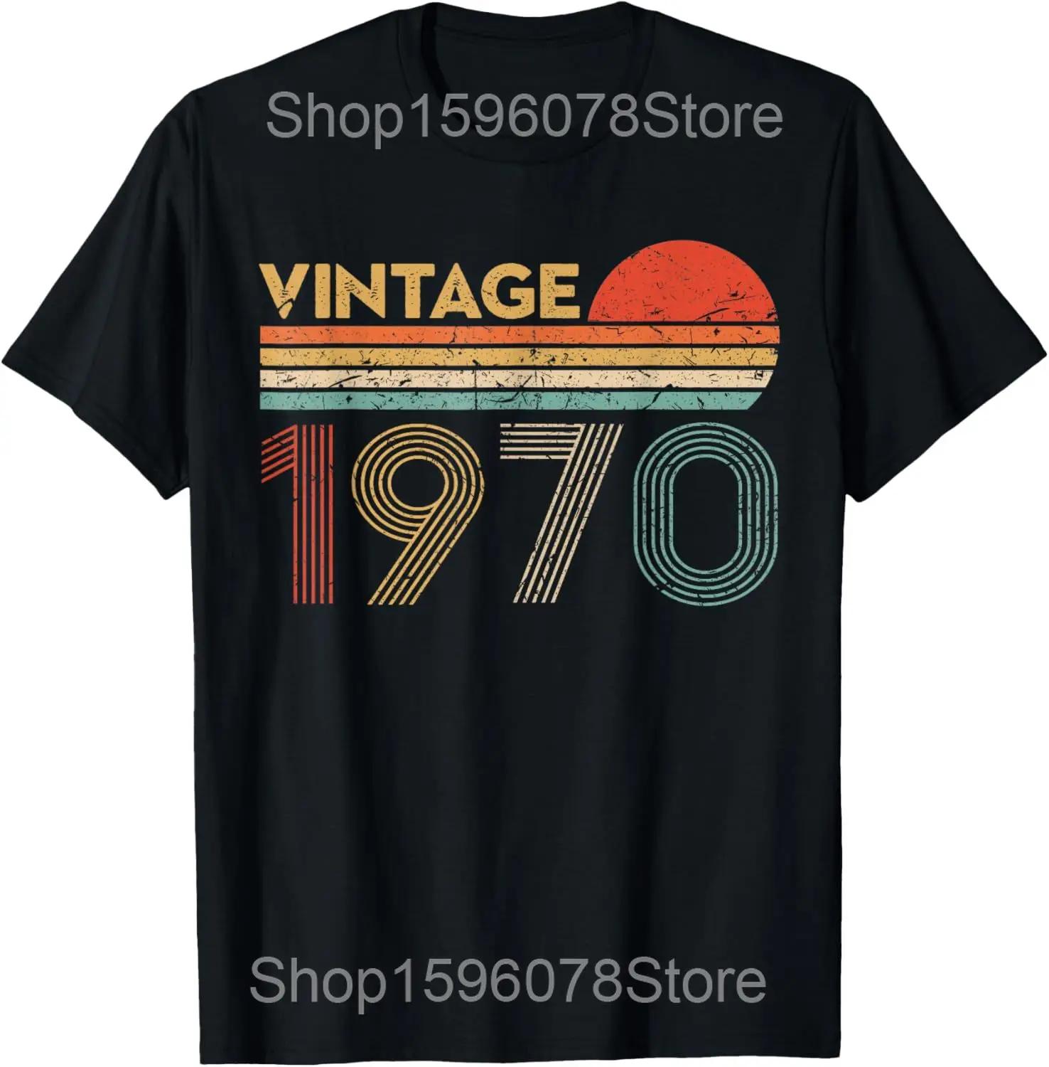 

Vintage 55th Birthday Decorations 1970 55 Years Old T Shirt Men Humor Streetwear Tee Shirt Short Sleeve Unisex Loose Clothing 4XL