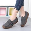 British Style Slip-On Comfortable Moccasins Ladies Non-Slip Mother Walking Shoes Spring Cow Suede Lightweight Casual Shoes Women