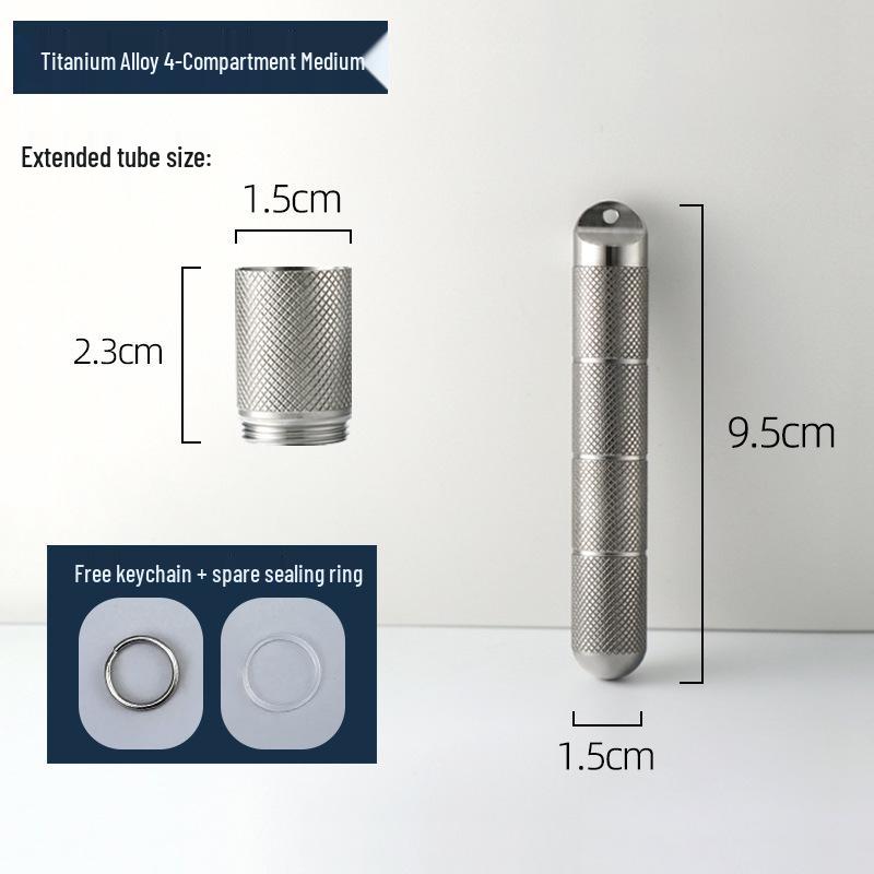 Compact Titanium Non-slip Pill Box - Multi-compartment, Waterproof, Moisture-proof, Perfect for On-the-go Storage