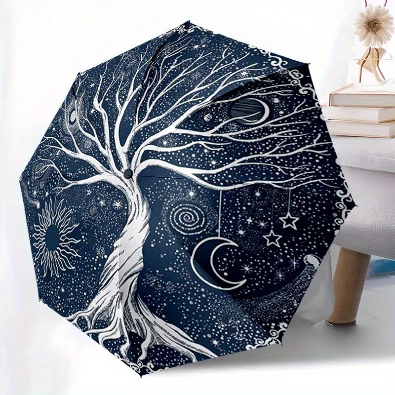 Tiedye Sunflower Utomatic Folding Umbrella Compact 8Rib Design For Outdoor Daily Compact Umbrella And Festive Gift Y274