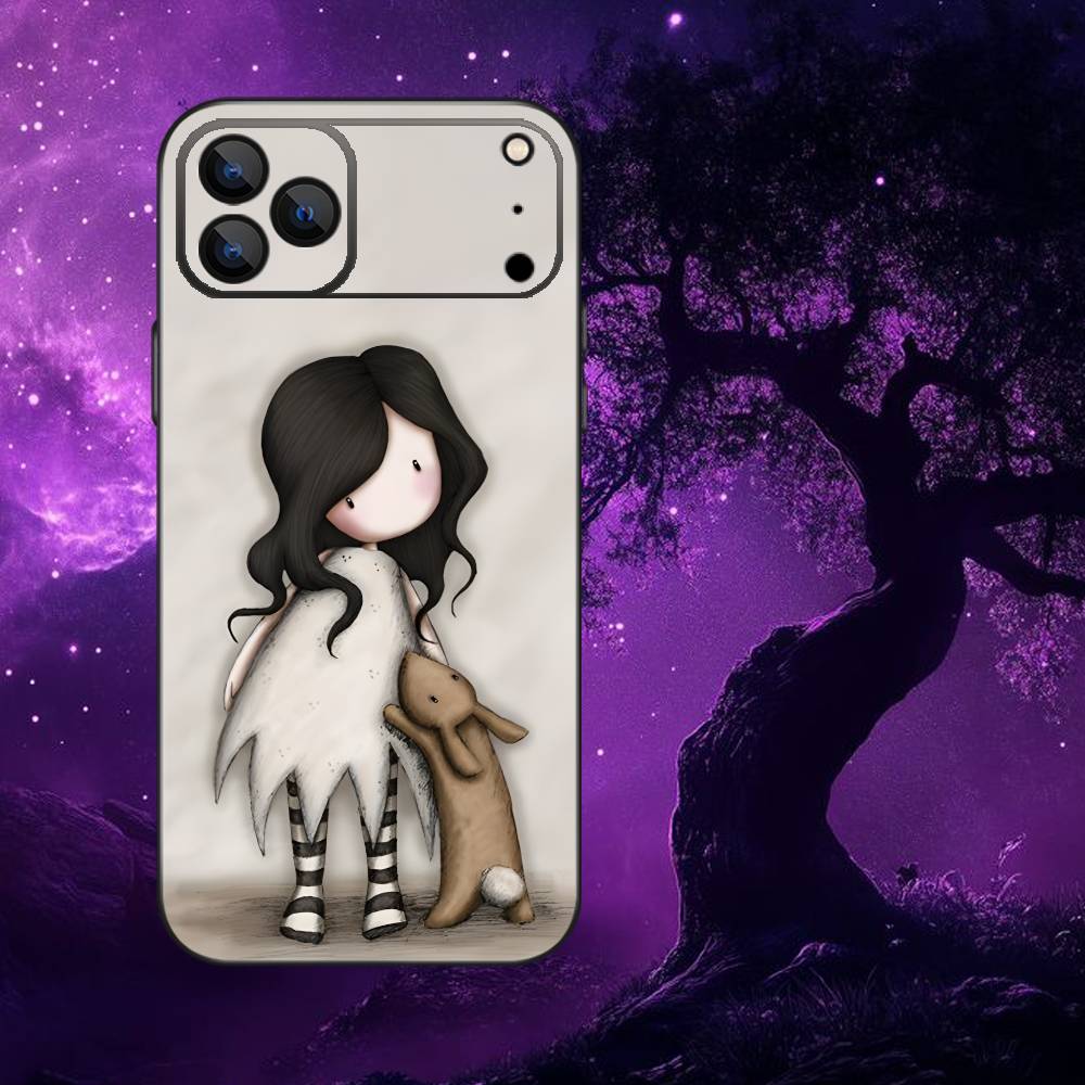S-Santoro G-Gorjuss Phone Case For iPhone 17,16,15,14,13,12,Pro,Max,Plus,E,SE4,Air,Mini Black Soft Box