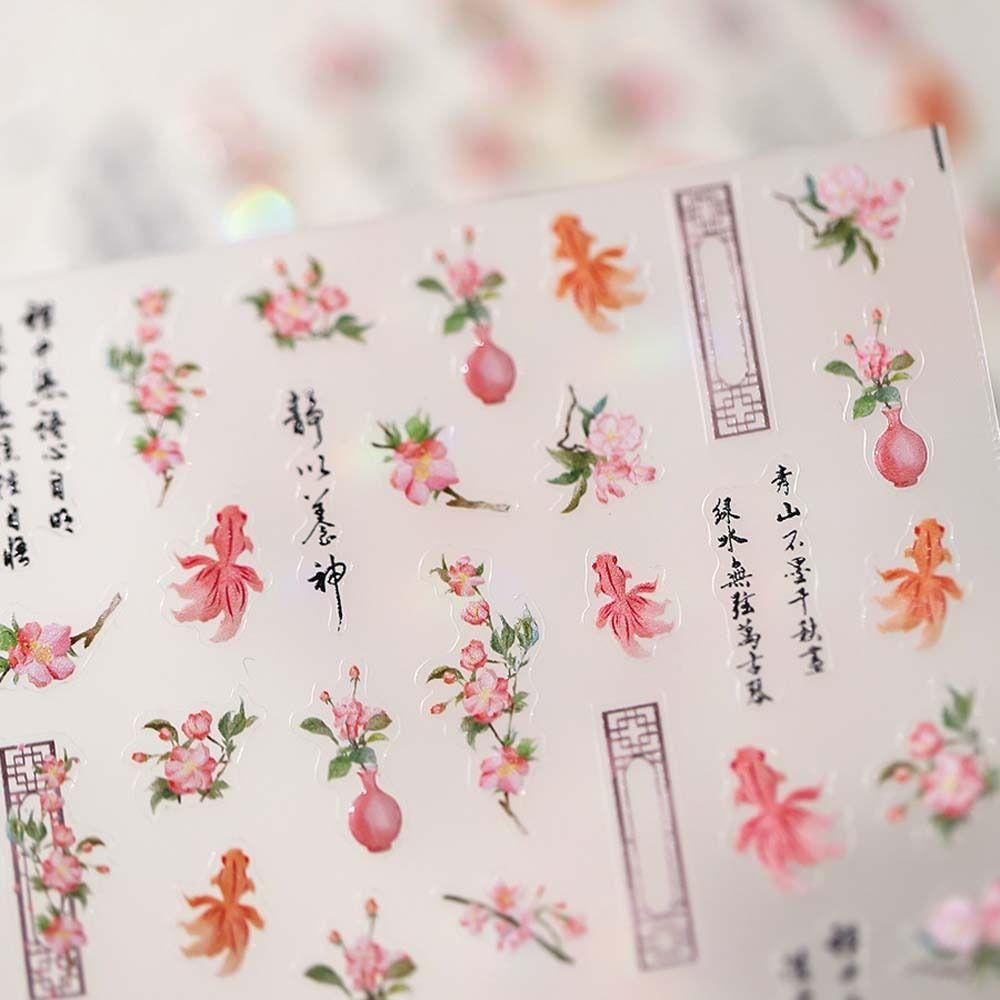 Blumen Chinesische Nagelaufkleber Cheongsam Zubehör Chinesische Nageldekorationen Geschenke