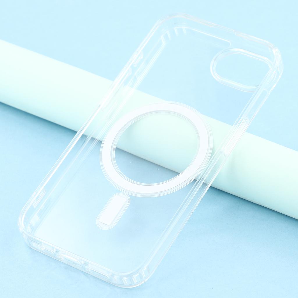 Para Capa iPhone 16e Compatível com MagSafe TPU+Acrílico Capa de Telefone Transparente