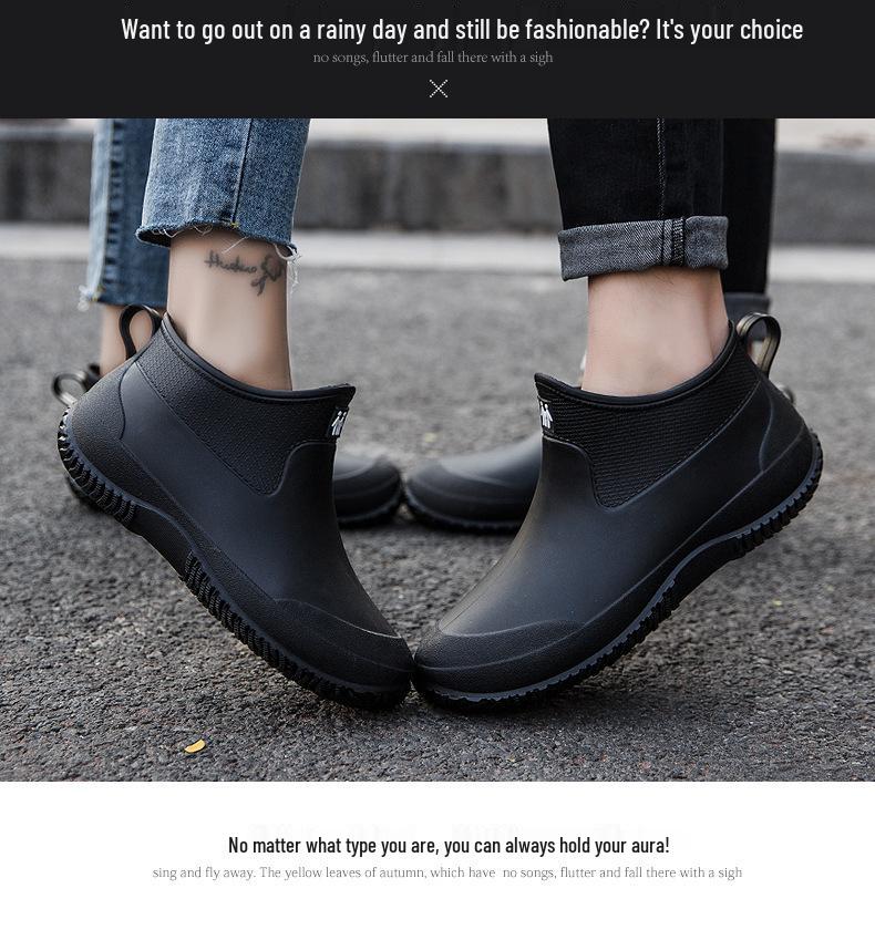 Cross-Border Fashion 2024: Unisex Waterproof Lightweight Rubber Rain Boots