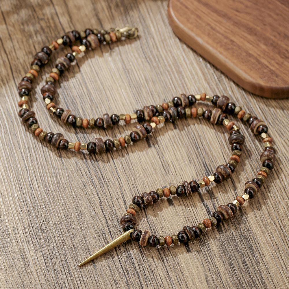 Emperor Stone Beaded Men's Collarbone Necklace: Stylish European & American Hip Hop Abacus Bead Chain