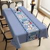 Mantel con Estampado de Peces Azules para Decoración de Mesa Mantel Rectangular de Peces de Colores para Mesa de Cocina Comedor Decoraciones para Fiestas Navideñas