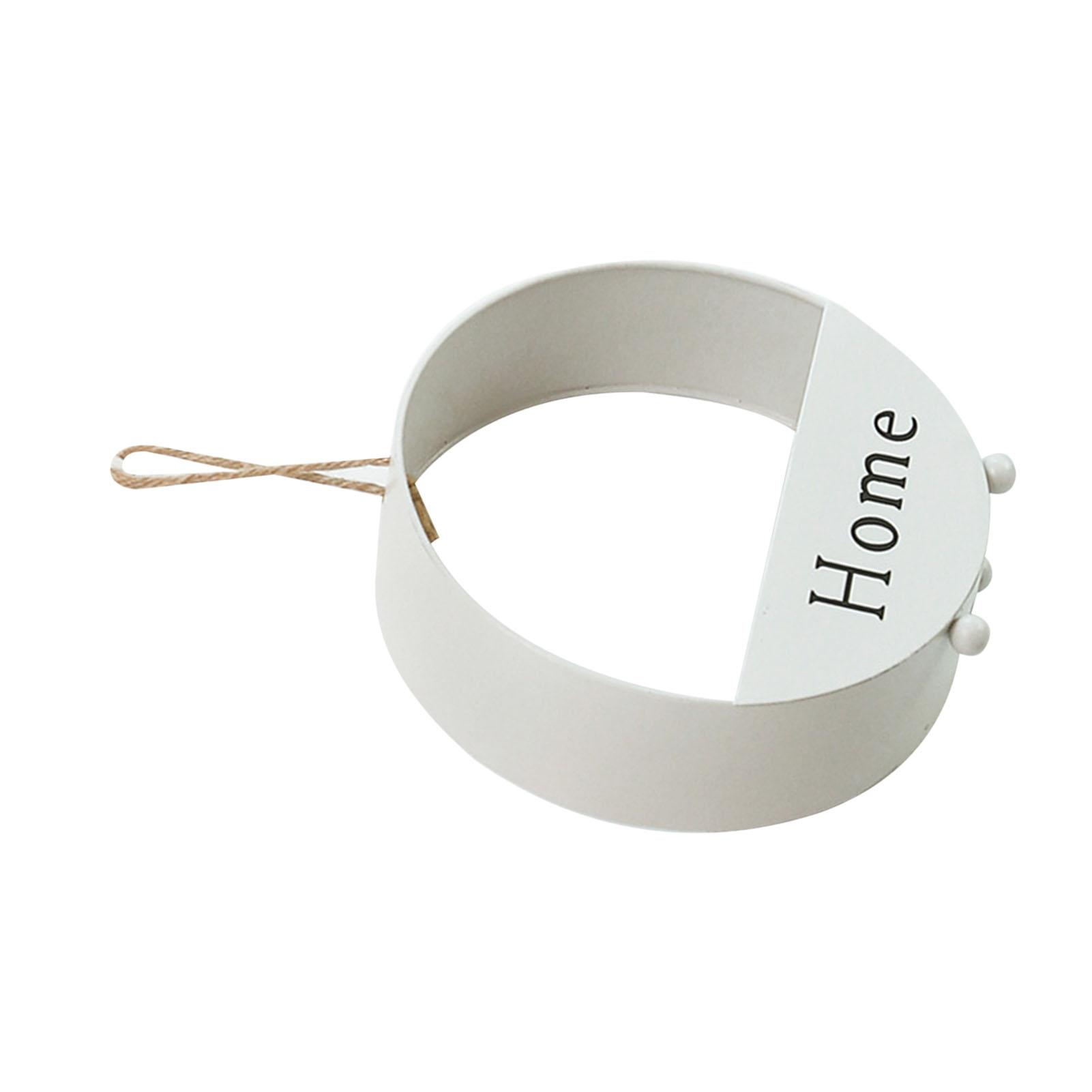 

Iron Basket White Round Wall Hanging Decoration Organizer Modern Style Wall Storage for Living Room Dining Room