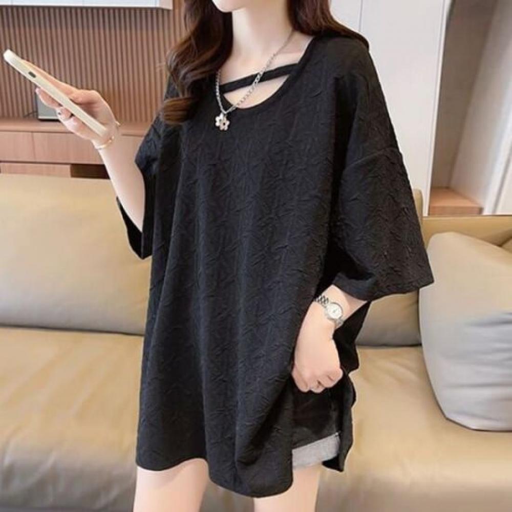 NaVaVa Women Loose FiT V Neck ShorT sleeVe T shirT nT2476