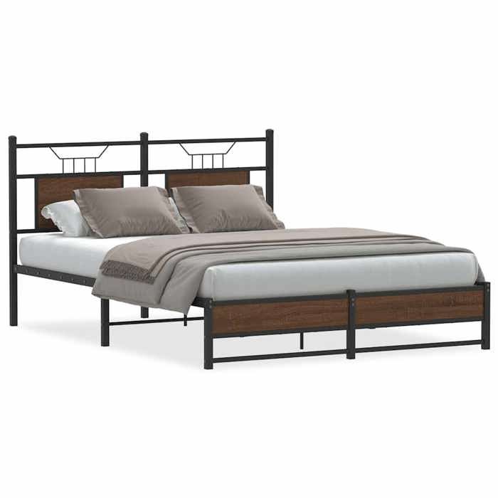 VidaXL Cadre de lit sans matelas chêne marron 150x200 cm 4107018