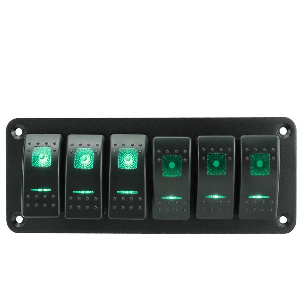 Universal Marine Boat 2/3/4/5/6/ 8 Group Rocker Switch Panel 5-pin Switches for 12V/24V Cars Trailers Red Green Indicator Light