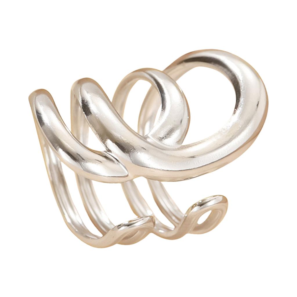 Elegant Hollow Rings Featuring Irregular Lines Fashionable Finger Rings Suitable for Dates Parties and Daily Outfits