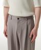 Musinsa Standard Ponte One-Pleat Wide Cozy Slacks [Grayish Beige]